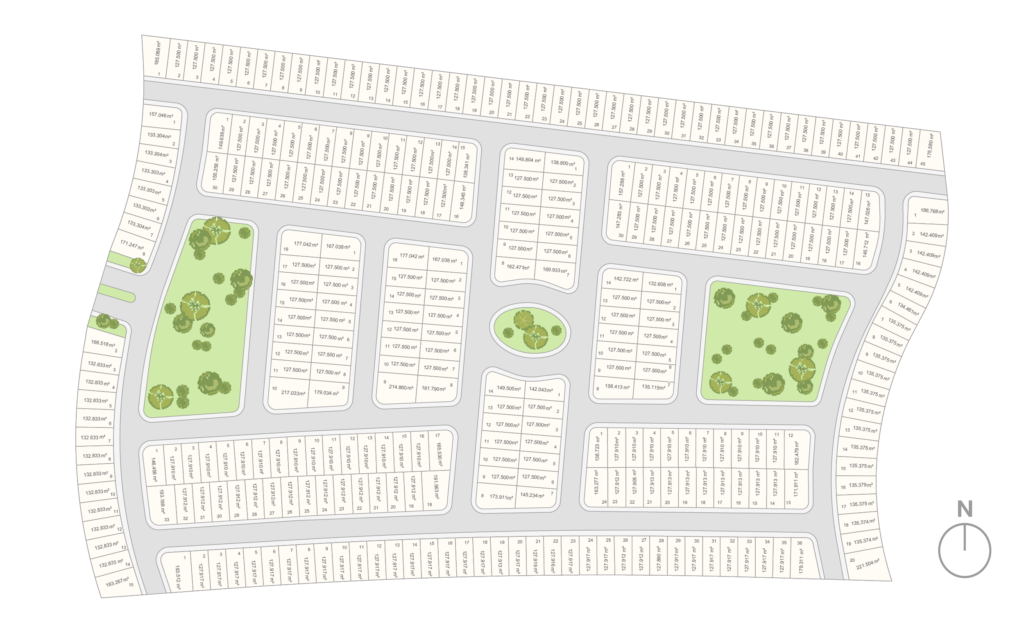 Montessa Residencial - Mapa de distribución de terrenos